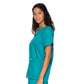 Women's 4-Pocket Snap-Front V-Neck Top - 8232 - Teal