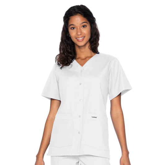 Women's 4-Pocket Snap-Front V-Neck Top