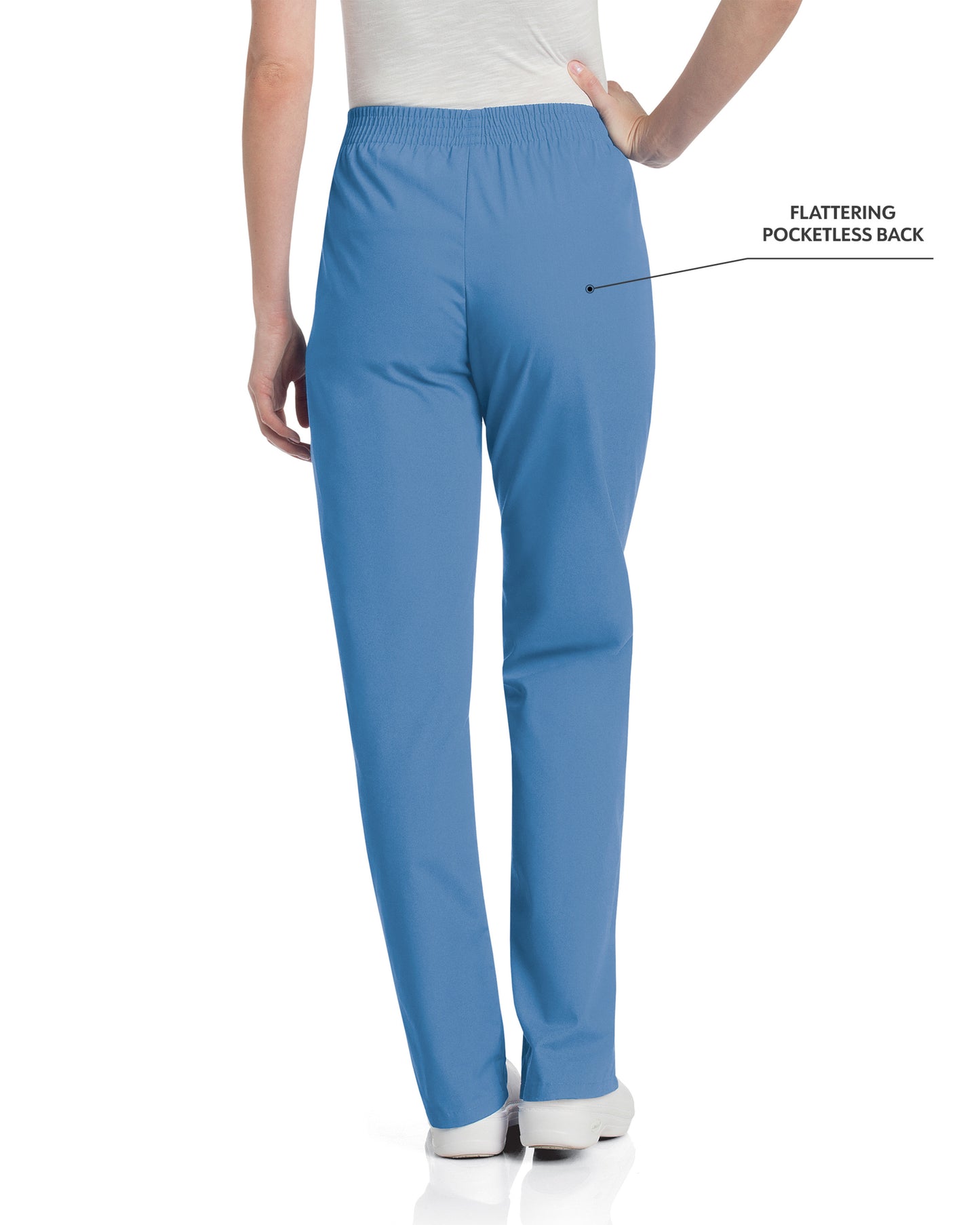 Women's 2-Pocket High-Rise Elastic Waist Straight Leg Scrub Pant