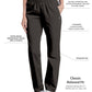Women's 2-Pocket High-Rise Elastic Waist Straight Leg Pant - 8327 - Black