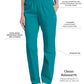Women's 2-Pocket High-Rise Elastic Waist Straight Leg Pant - 8327 - Teal