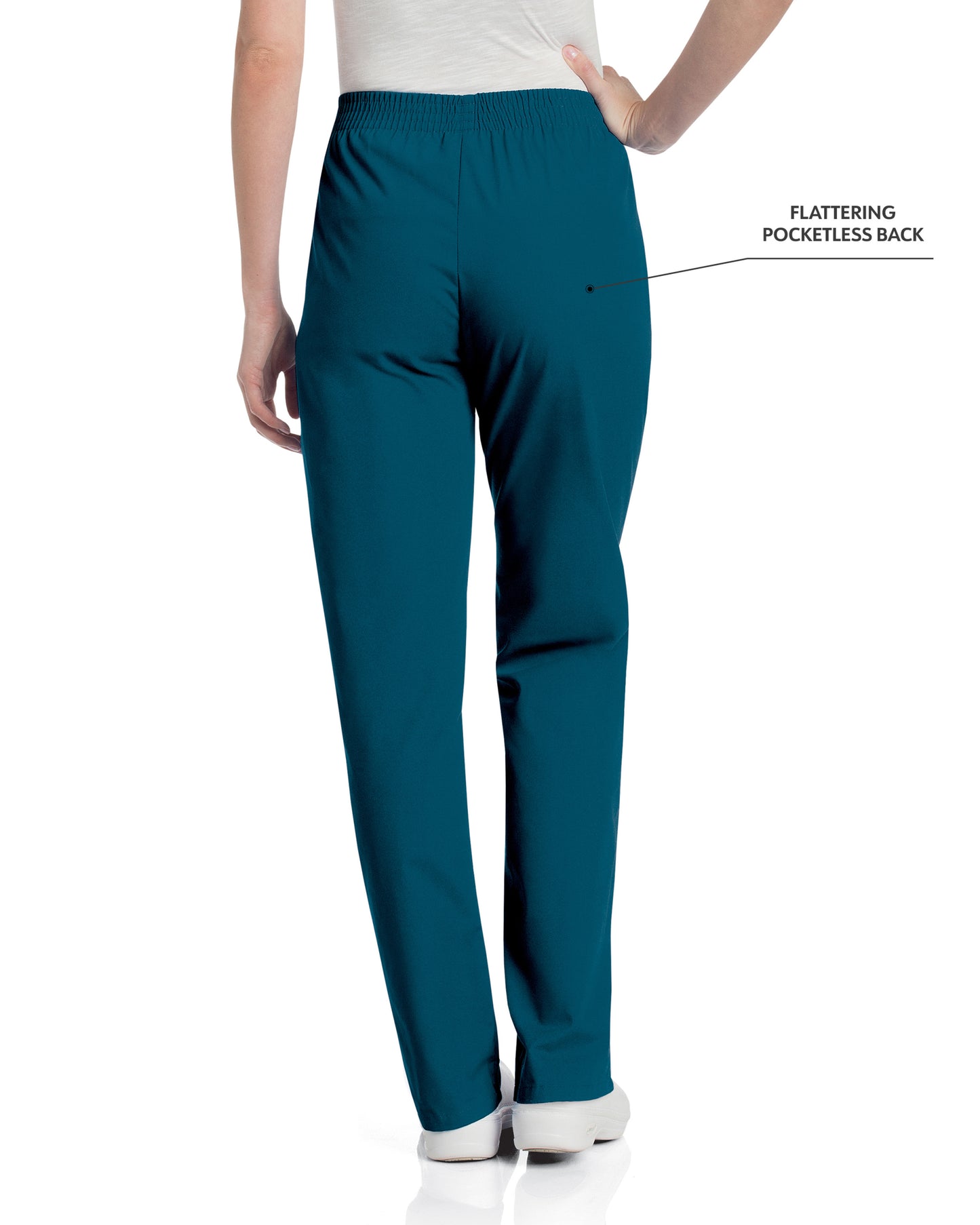 Women's 2-Pocket High-Rise Elastic Waist Straight Leg Scrub Pant