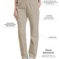 Women's 2-Pocket High-Rise Elastic Waist Straight Leg Pant - 8327 - Sandstone