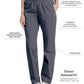 Women's 2-Pocket High-Rise Elastic Waist Straight Leg Pant - 8327 - Steel Grey