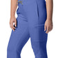 Women's 7-Pocket Mid-Rise Rib-Knit Elastic Waist Cargo Pant