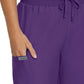 Women's 7-Pocket Mid-Rise Rib-Knit Elastic Waist Cargo Pant - LB400 - Eggplant