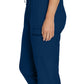 Women's 7-Pocket Mid-Rise Rib-Knit Elastic Waist Cargo Pant