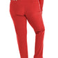 Women's 7-Pocket Mid-Rise Rib-Knit Elastic Waist Cargo Pant