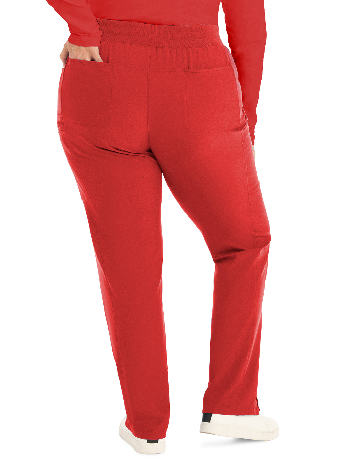 Women's 7-Pocket Mid-Rise Rib-Knit Elastic Waist Cargo Pant