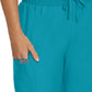 Women's 7-Pocket Mid-Rise Rib-Knit Elastic Waist Cargo Pant - LB400 - Teal