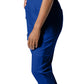 Women's 7-Pocket Mid-Rise Rib-Knit Elastic Waist Cargo Scrub Pant