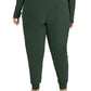 Women's 7-Pocket Mid-Rise Rib-Knit Elastic Waist Cargo Scrub Pant