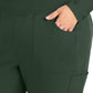 Women's 7-Pocket Mid-Rise Rib-Knit Elastic Waist Cargo Scrub Pant