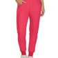 Women's 7-Pocket Mid-Rise Rib-Knit Elastic Waist Cargo Scrub Pant