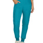 Women's 7-Pocket Mid-Rise Rib-Knit Elastic Waist Cargo Scrub Pant