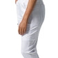 Women's 7-Pocket Mid-Rise Rib-Knit Elastic Waist Cargo Scrub Pant