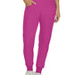 Women's 7-Pocket Mid-Rise Rib-Knit Elastic Waist Cargo Scrub Pant