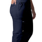 Women's 5-Pocket Mid-Rise Rib-Knit Elastic Waist Straight Leg Scrub Pant