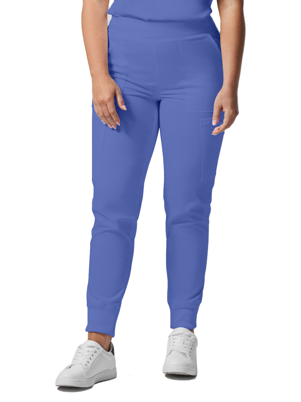 Women's 6-Pocket Mid-Rise Elastic-Back Waist Jogger Scrub Pant