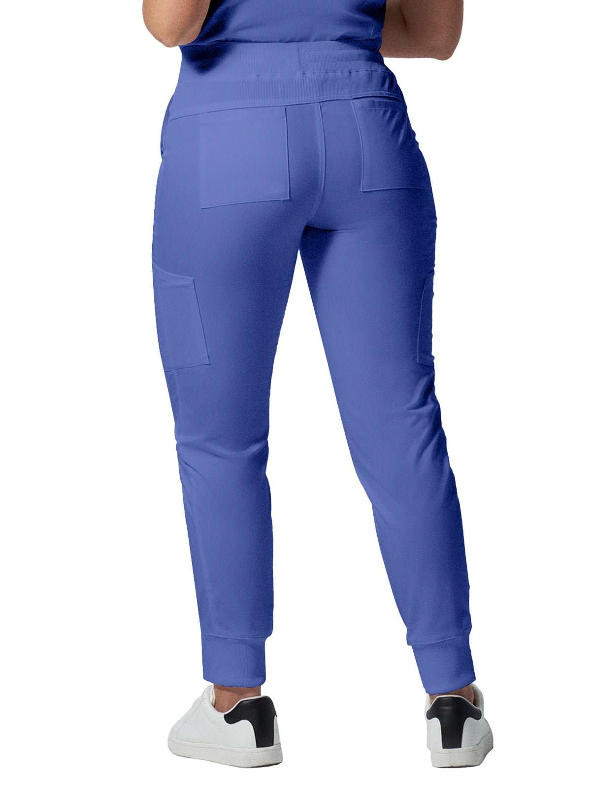 Women's 6-Pocket Mid-Rise Elastic-Back Waist Jogger Scrub Pant