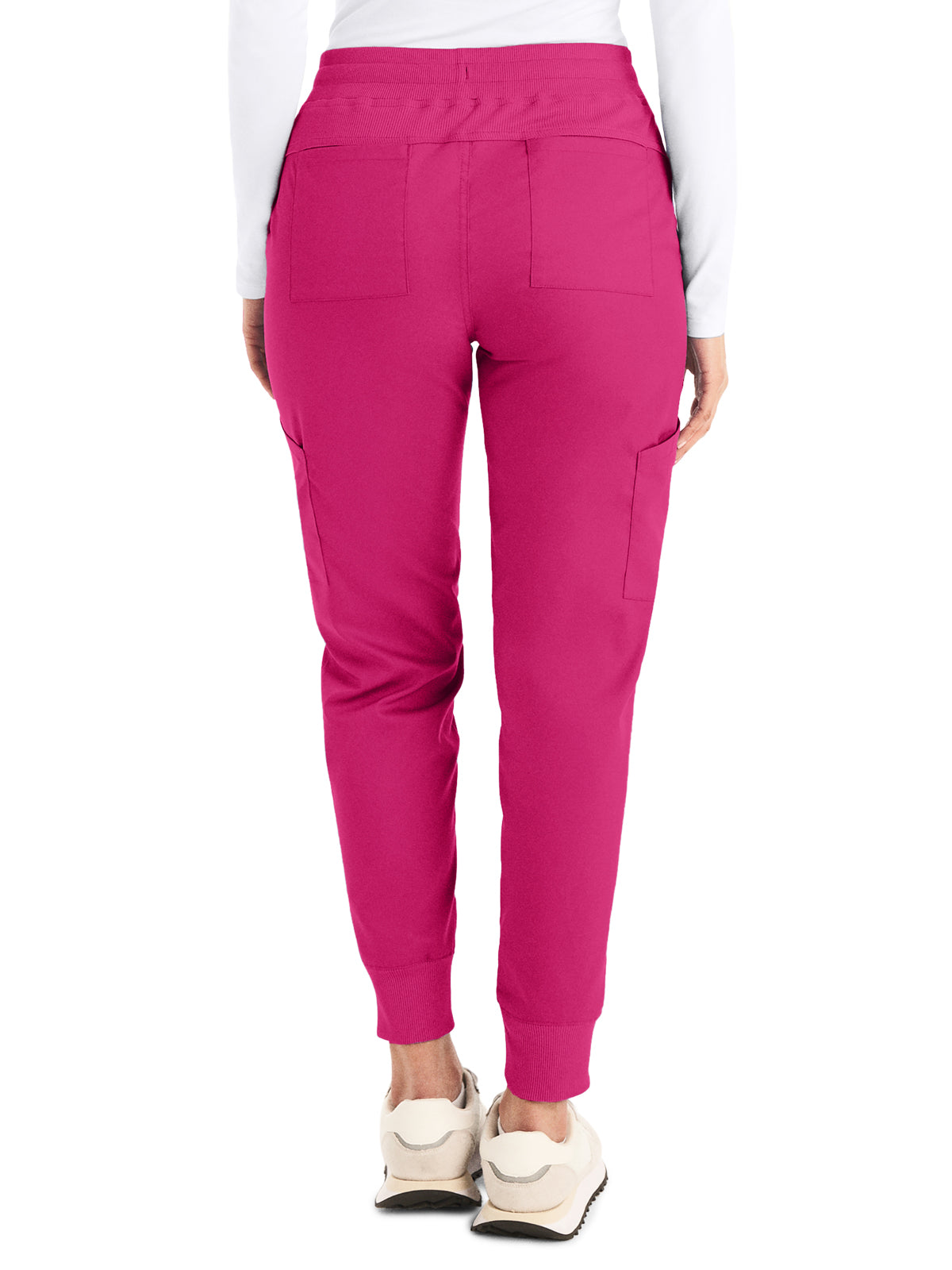 Women's 6-Pocket Mid-Rise Elastic-Back Waist Jogger Scrub Pant