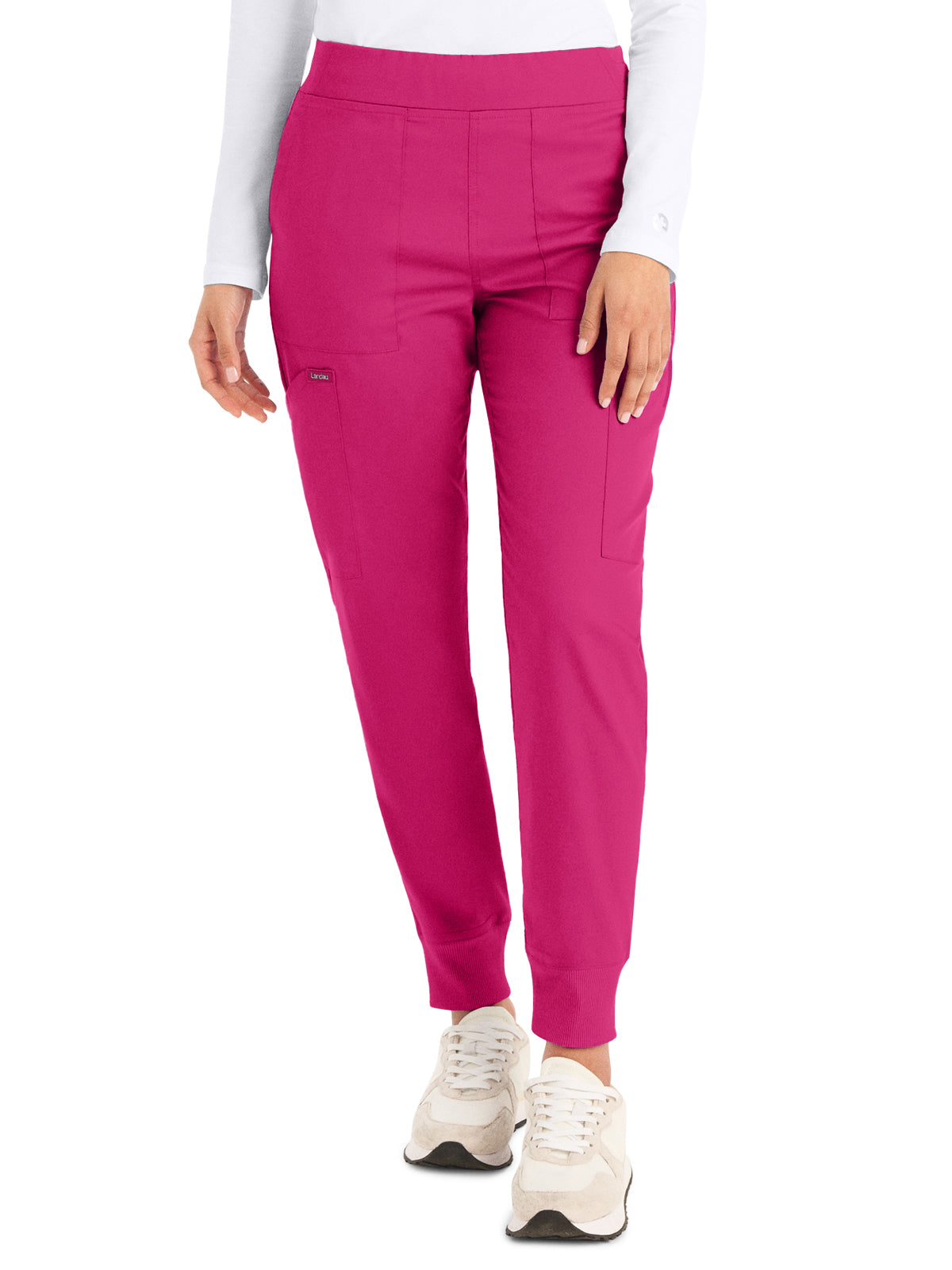 Women's 6-Pocket Mid-Rise Elastic-Back Waist Jogger Scrub Pant