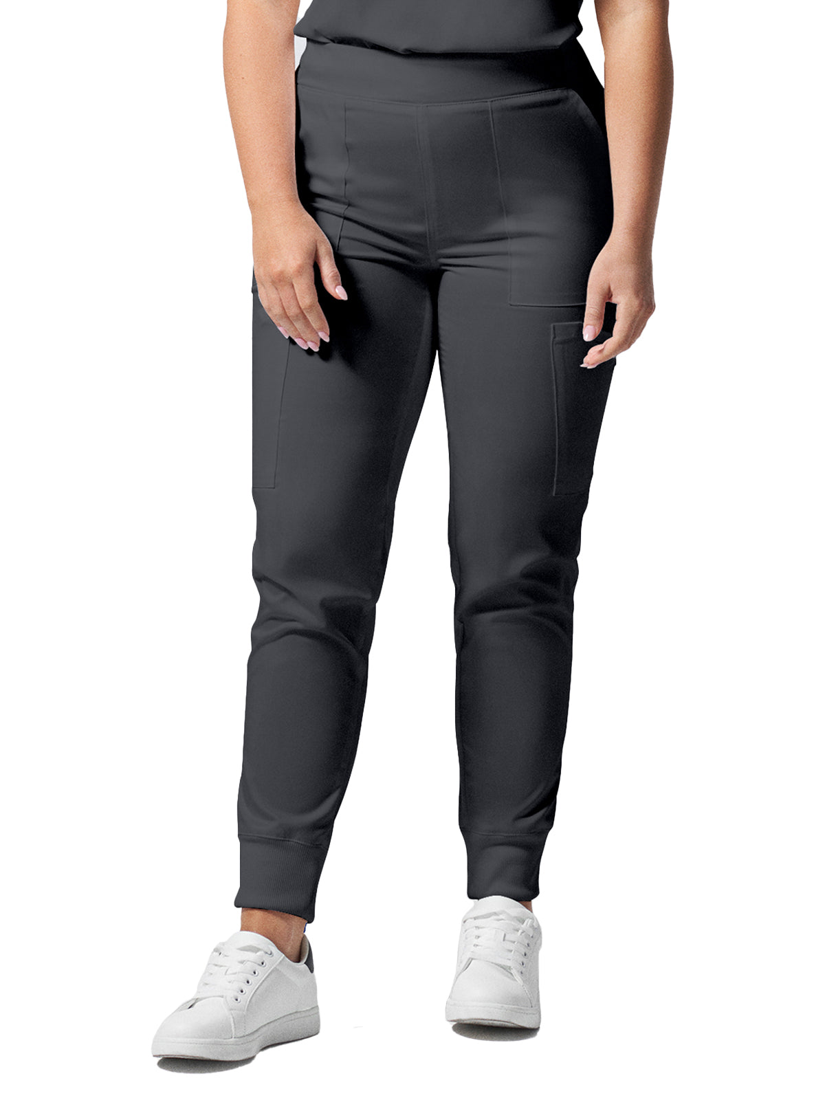 Women's 6-Pocket Mid-Rise Elastic-Back Waist Jogger Scrub Pant