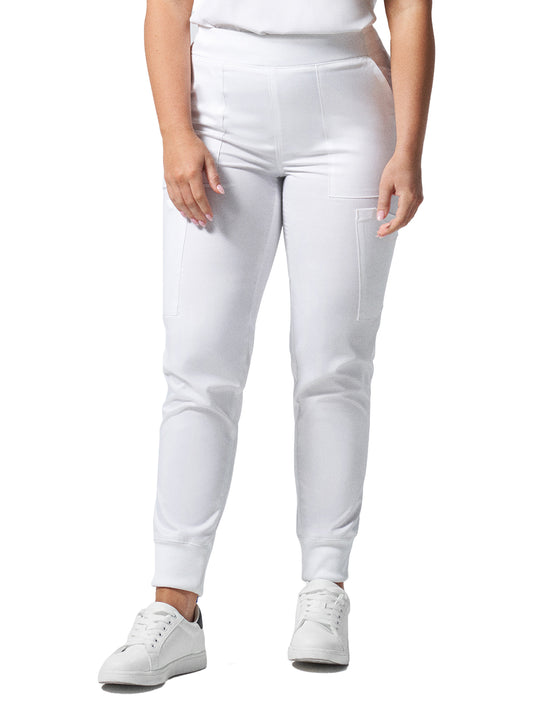 Women's 6-Pocket Mid-Rise Elastic-Back Waist Jogger Pant