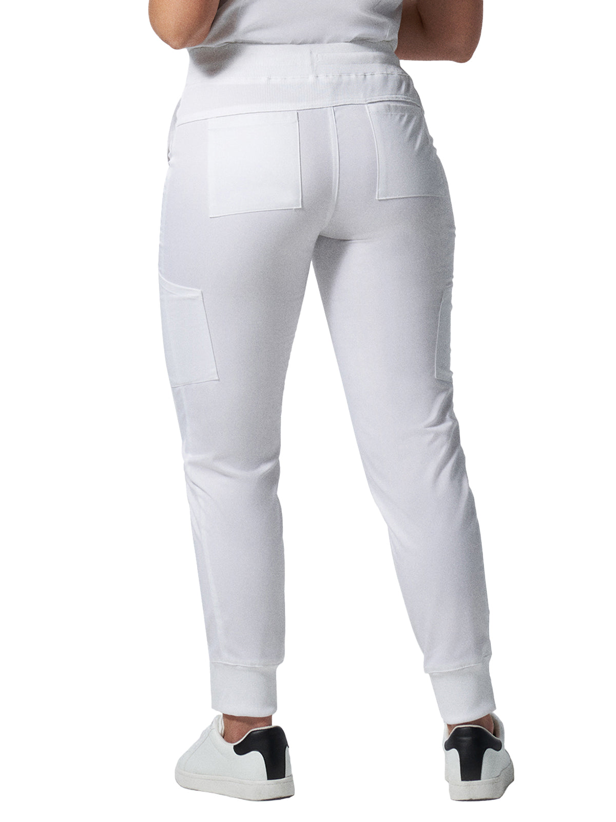 Women's 6-Pocket Mid-Rise Elastic-Back Waist Jogger Scrub Pant