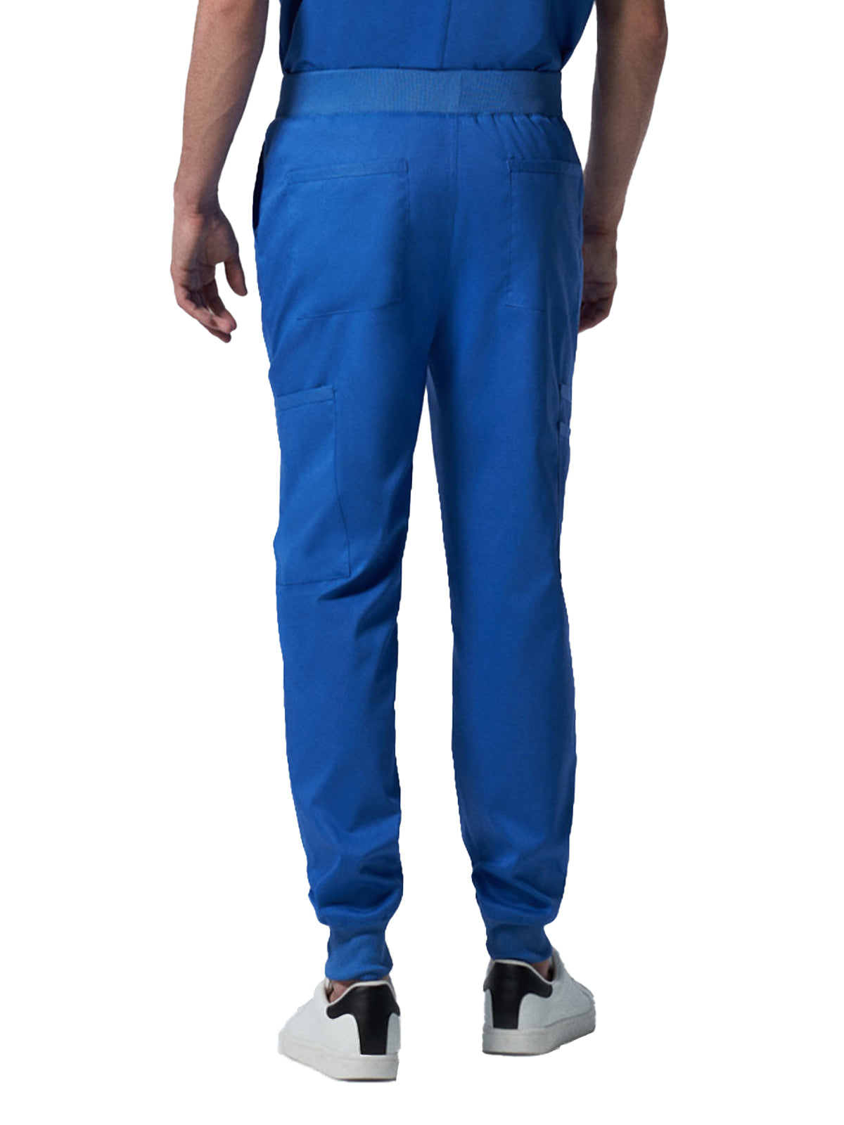 Men's 7-Pocket Mid-Rise Rib-Knit Elastic Waist Jogger Scrub Pant