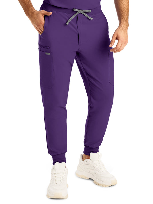 Men's 7-Pocket Mid-Rise Triple-Elastic Waist Jogger Scrub Pant