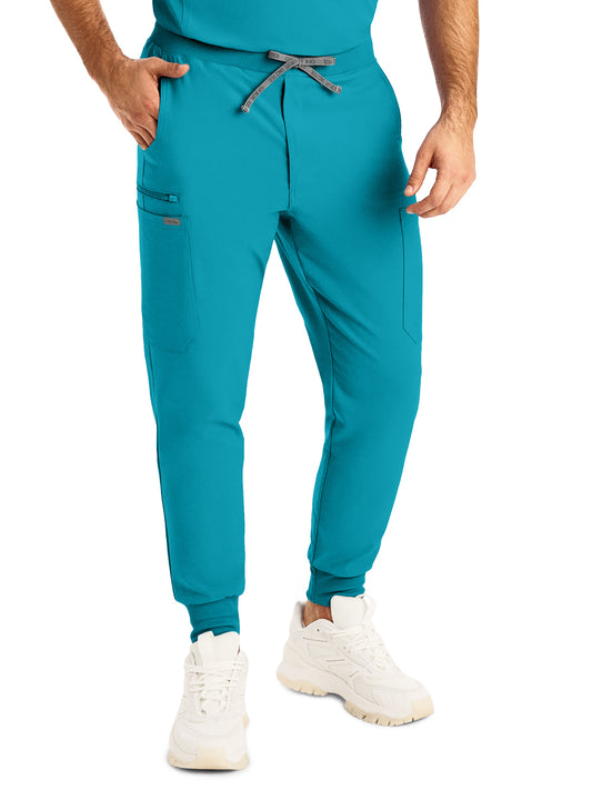 Men's 7-Pocket Mid-Rise Triple-Elastic Waist Jogger Scrub Pant