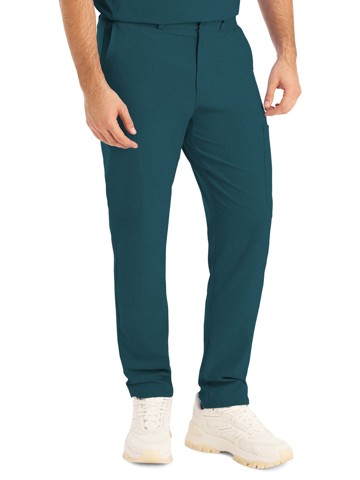 Men's 8-Pocket Mid-Rise Rib-Knit Elastic Waist Cargo Pant