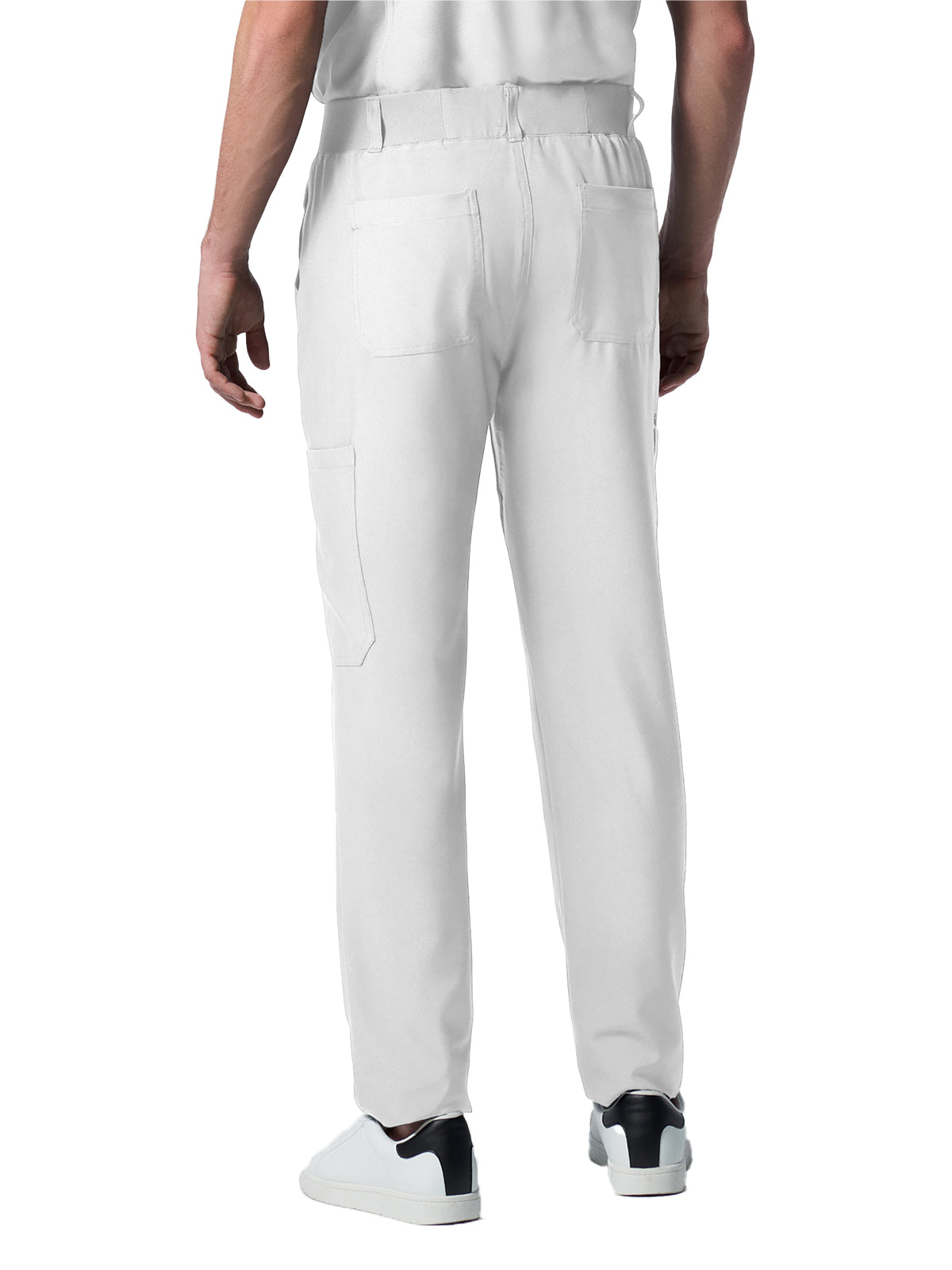 Men's 8-Pocket Mid-Rise Rib-Knit Elastic Waist Cargo Pant