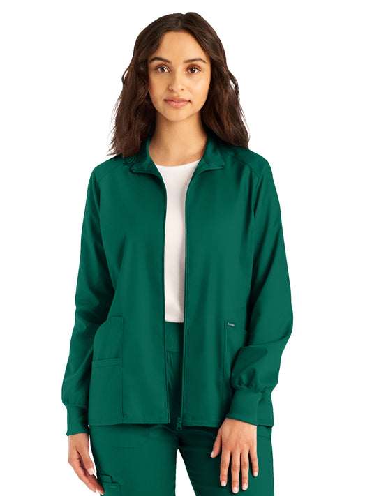 Women's 3-Pocket Mock Neck Zip-Front Jacket