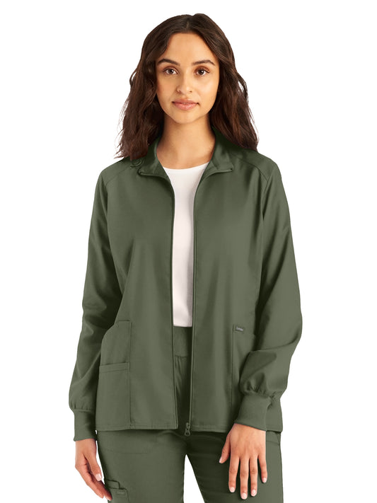 Women's 3-Pocket Mock Neck Zip-Front Jacket