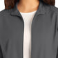 Women's 3-Pocket Mock Neck Zip-Front Scrub Jacket