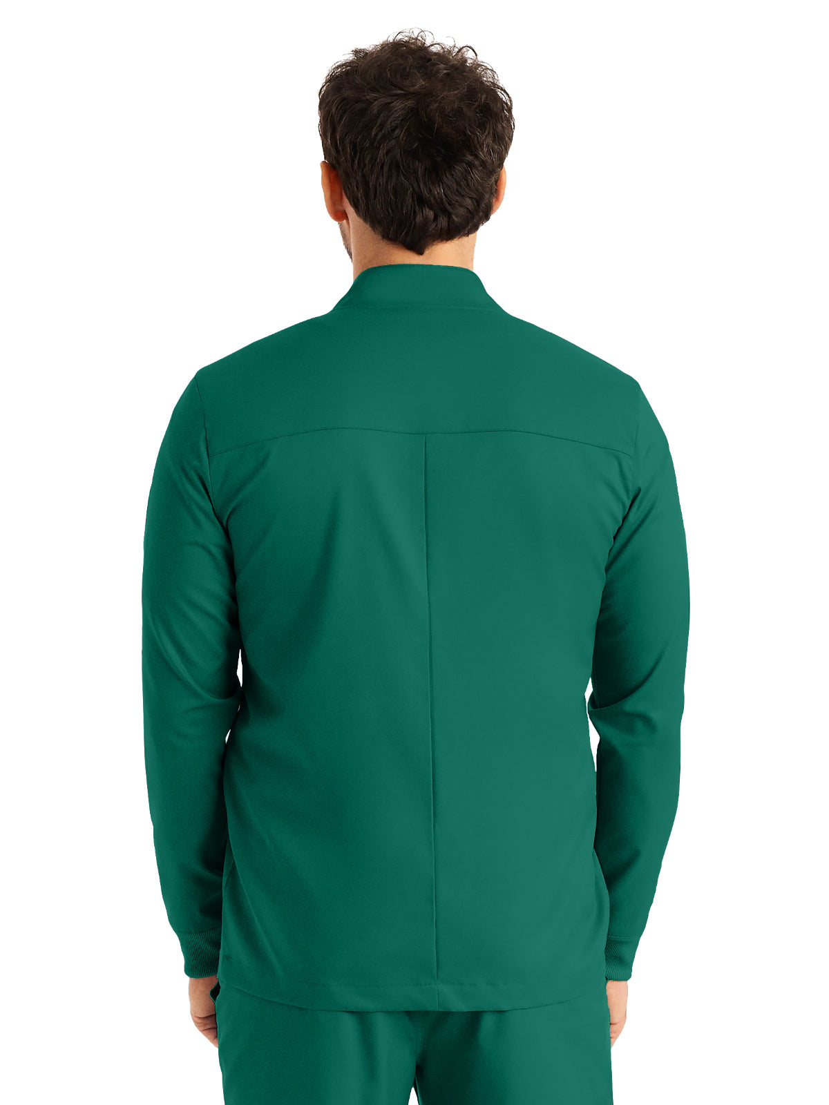 Men's 4-Pocket Mock Neck Zip-Front Scrub Jacket