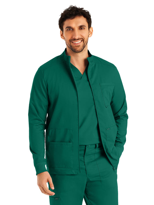 Men's 4-Pocket Mock Neck Zip-Front Jacket