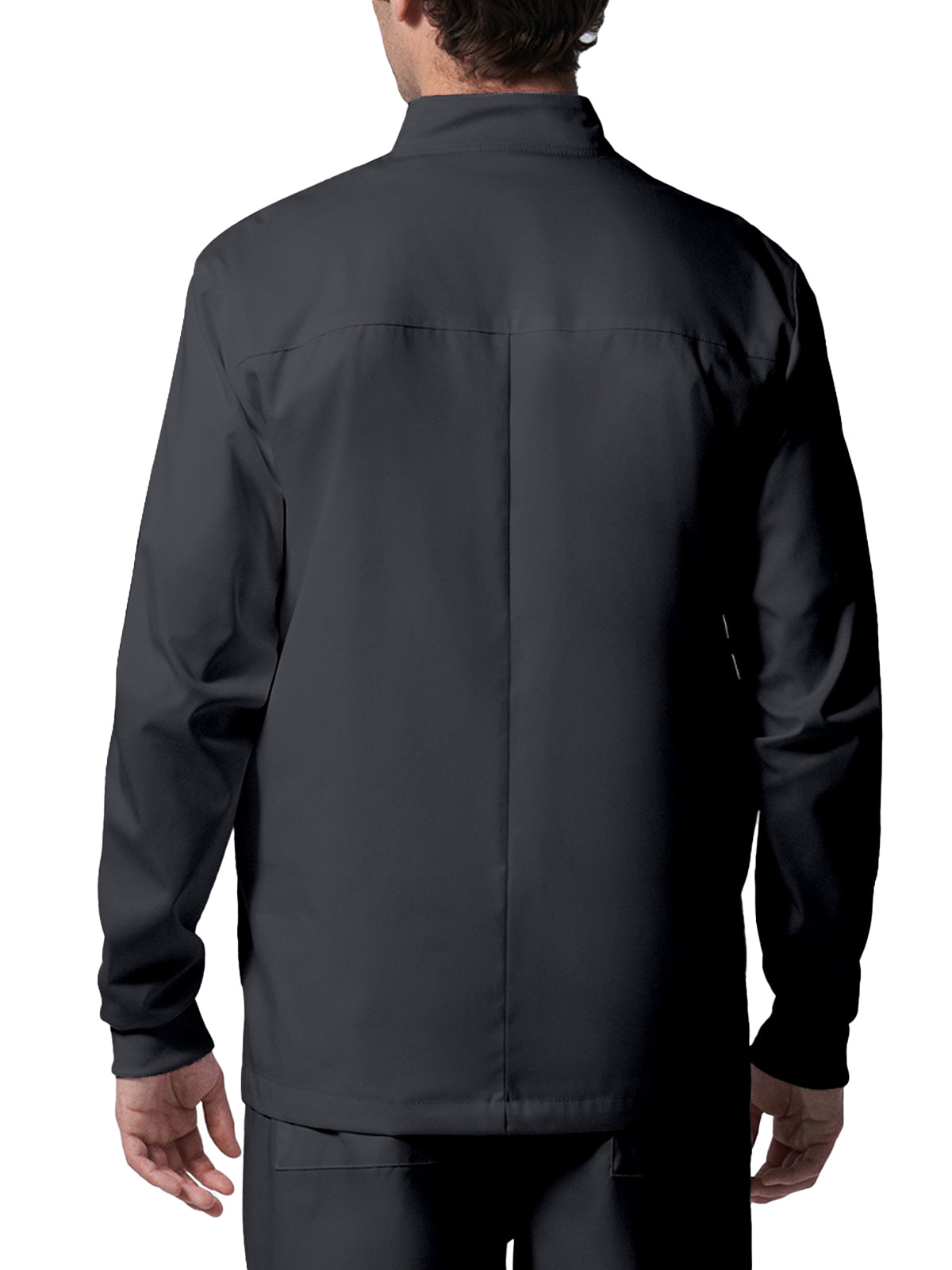 Men's 4-Pocket Mock Neck Zip-Front Scrub Jacket