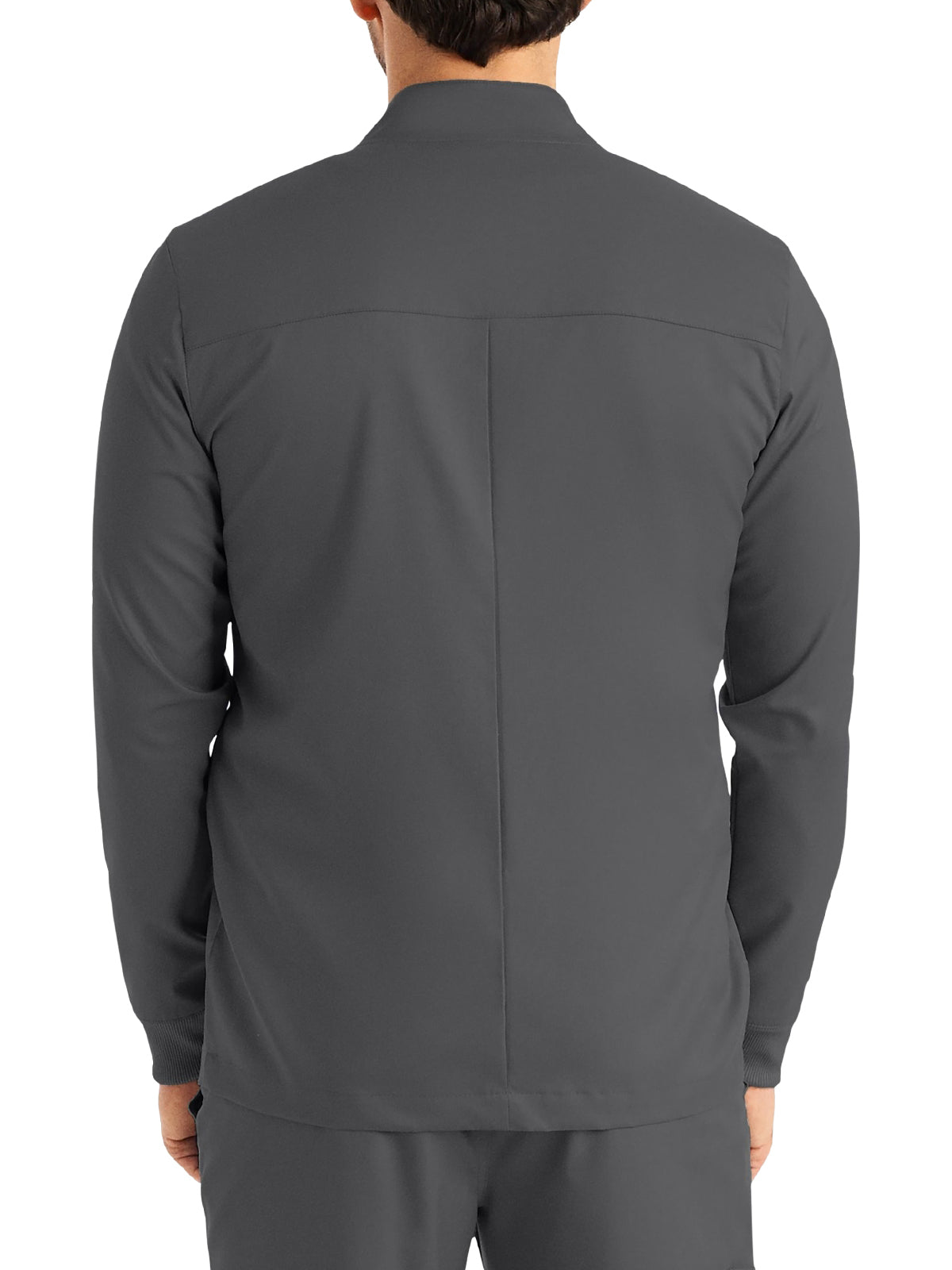 Men's 4-Pocket Mock Neck Zip-Front Scrub Jacket