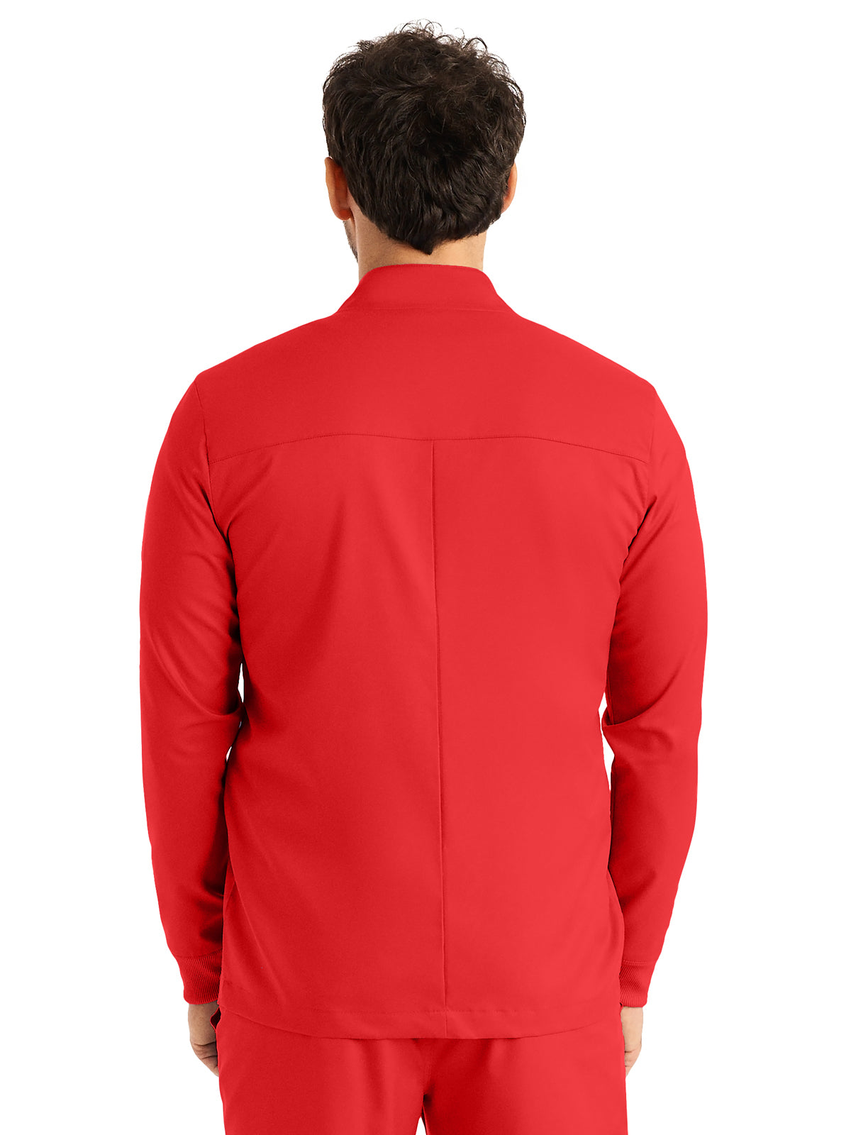 Men's 4-Pocket Mock Neck Zip-Front Scrub Jacket