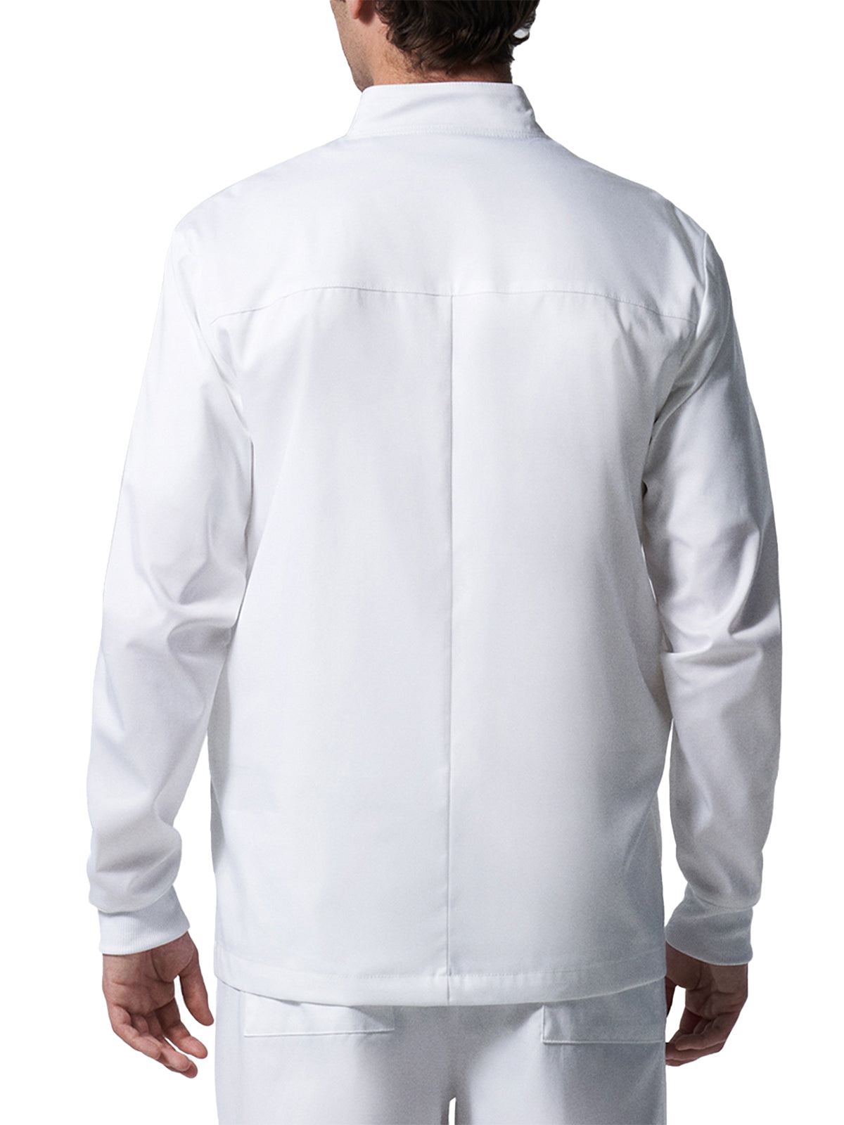 Men's 4-Pocket Mock Neck Zip-Front Scrub Jacket