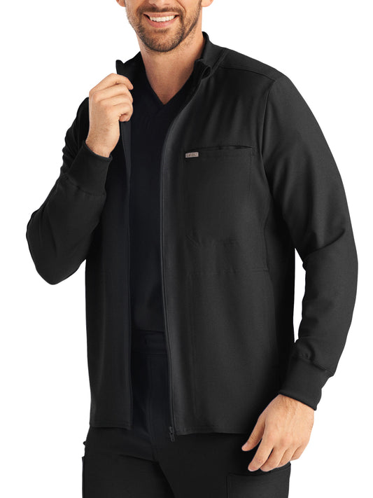 Men's 3-Pocket Mock-Neck Zip-Front Jacket