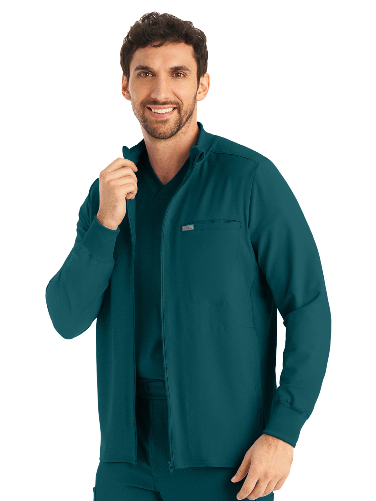 Men's 3-Pocket Mock-Neck Zip-Front Jacket