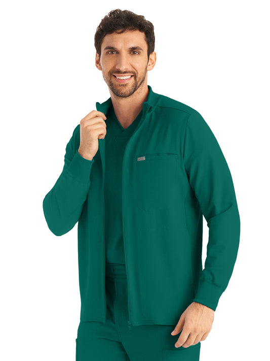 Men's 3-Pocket Mock-Neck Zip-Front Jacket