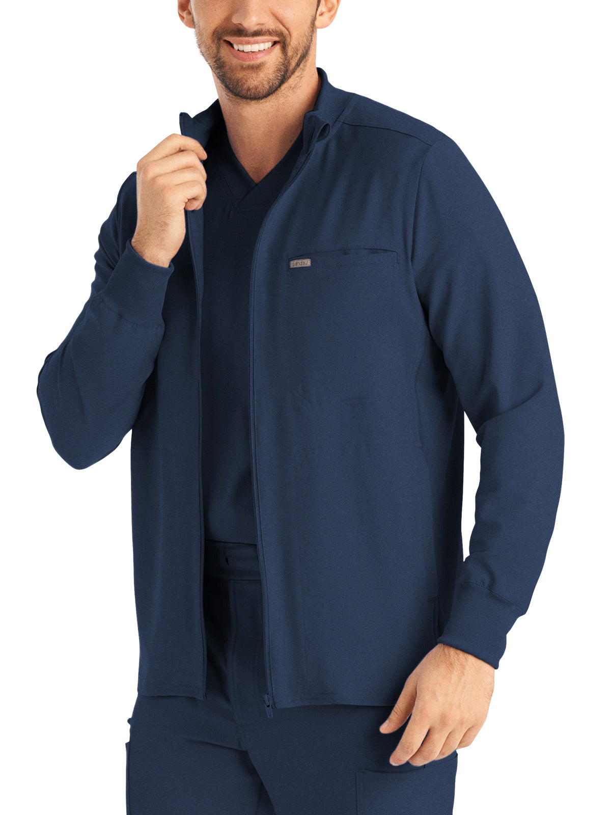 Men's 3-Pocket Mock-Neck Zip-Front Jacket