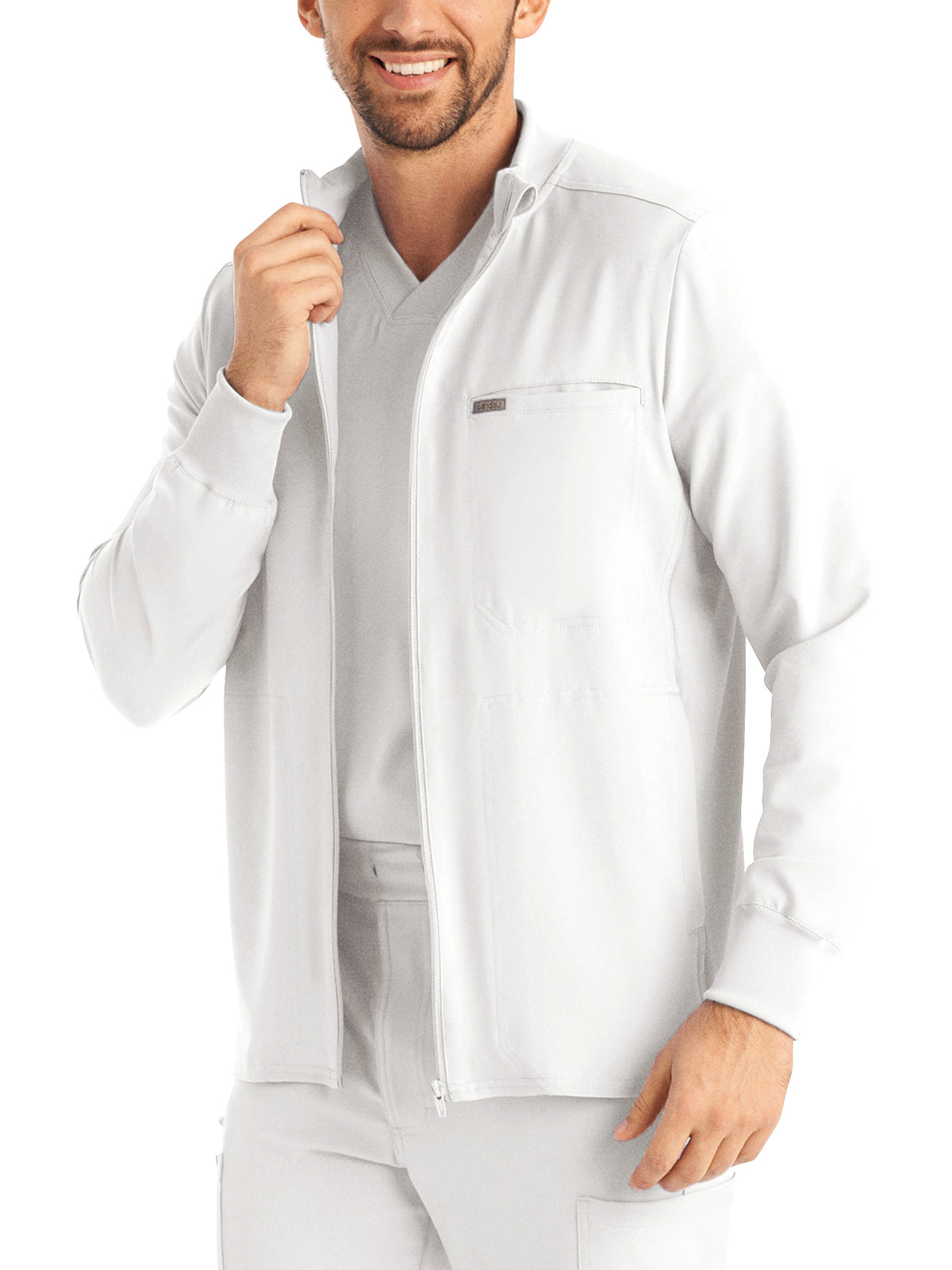 Men's 3-Pocket Mock-Neck Zip-Front Jacket