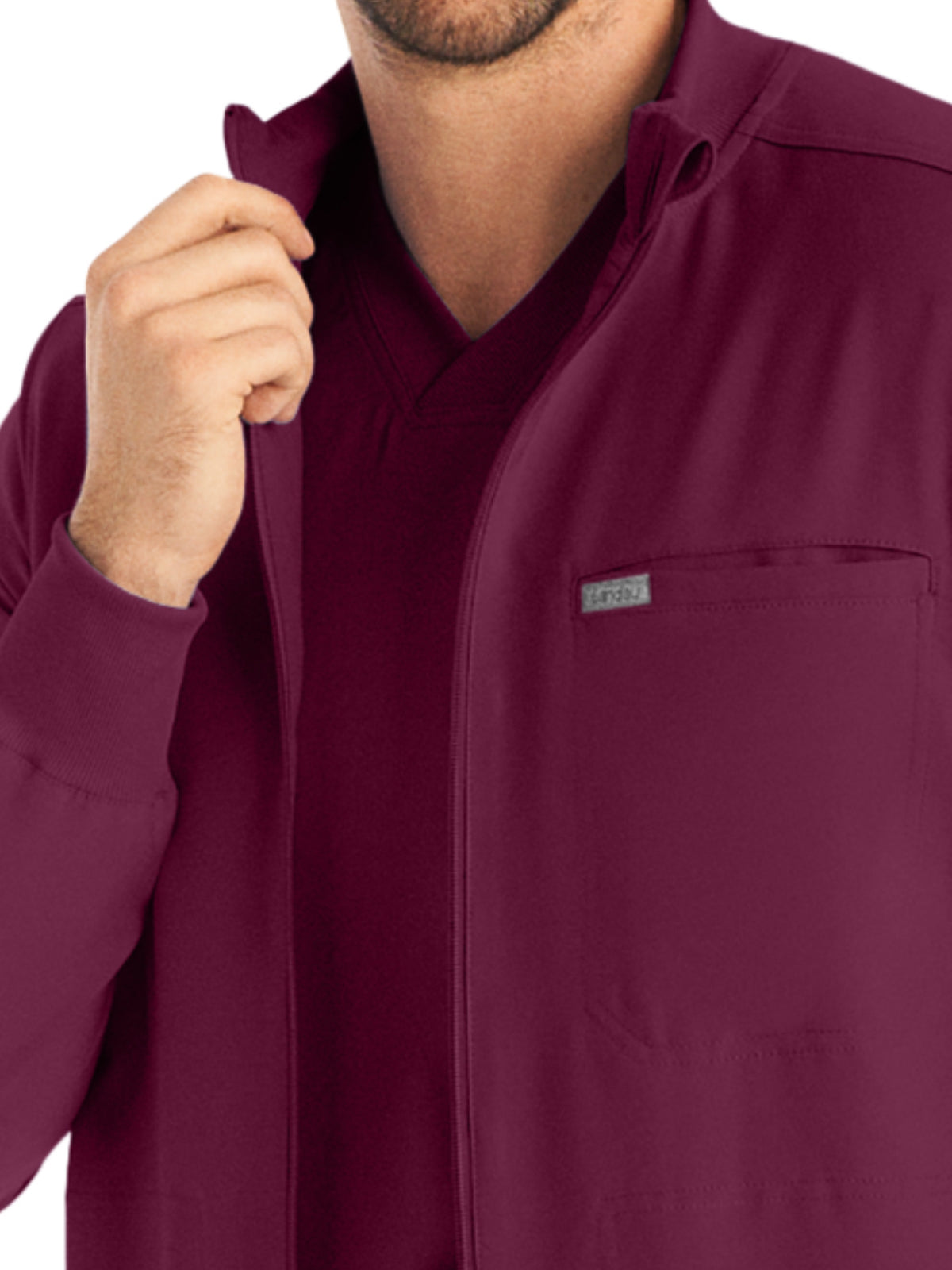 Men's 3-Pocket Mock-Neck Zip-Front Jacket