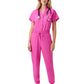 Women's 8-Pocket Cargo Jumpsuit - LO603 - Rose Violet